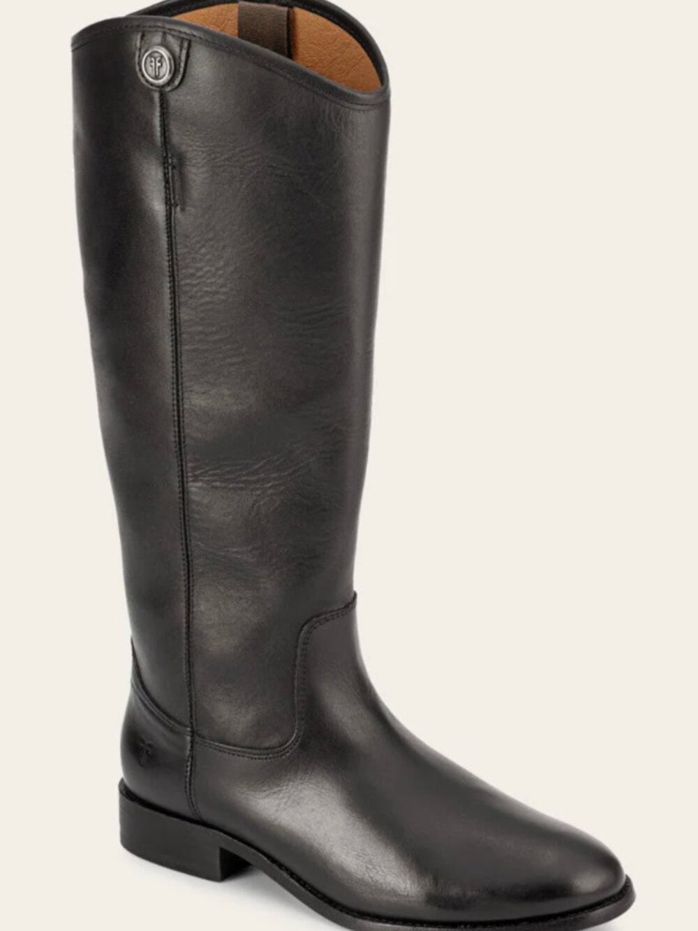 Frye Melissa Button 2 Black Leather Tall Riding Boots
